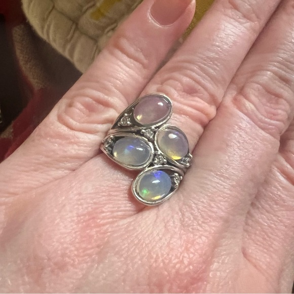 Ethiopian Opals Sterling Silver Ring 6 - Picture 8 of 14